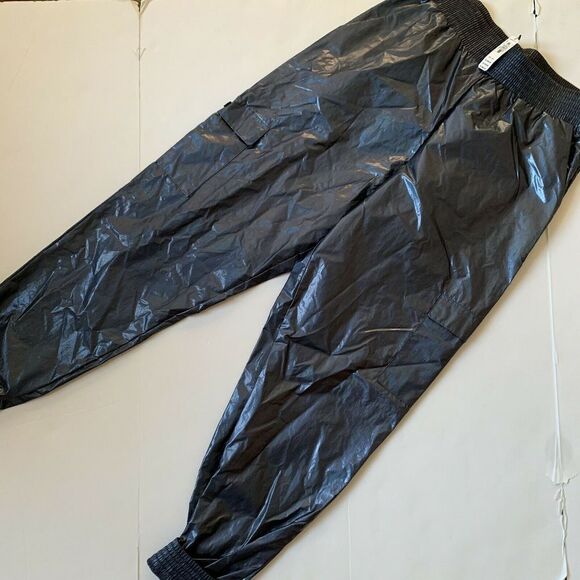 NWT Victoria's Secret M pants silver gray irridescent VSX SPORT $64.50+